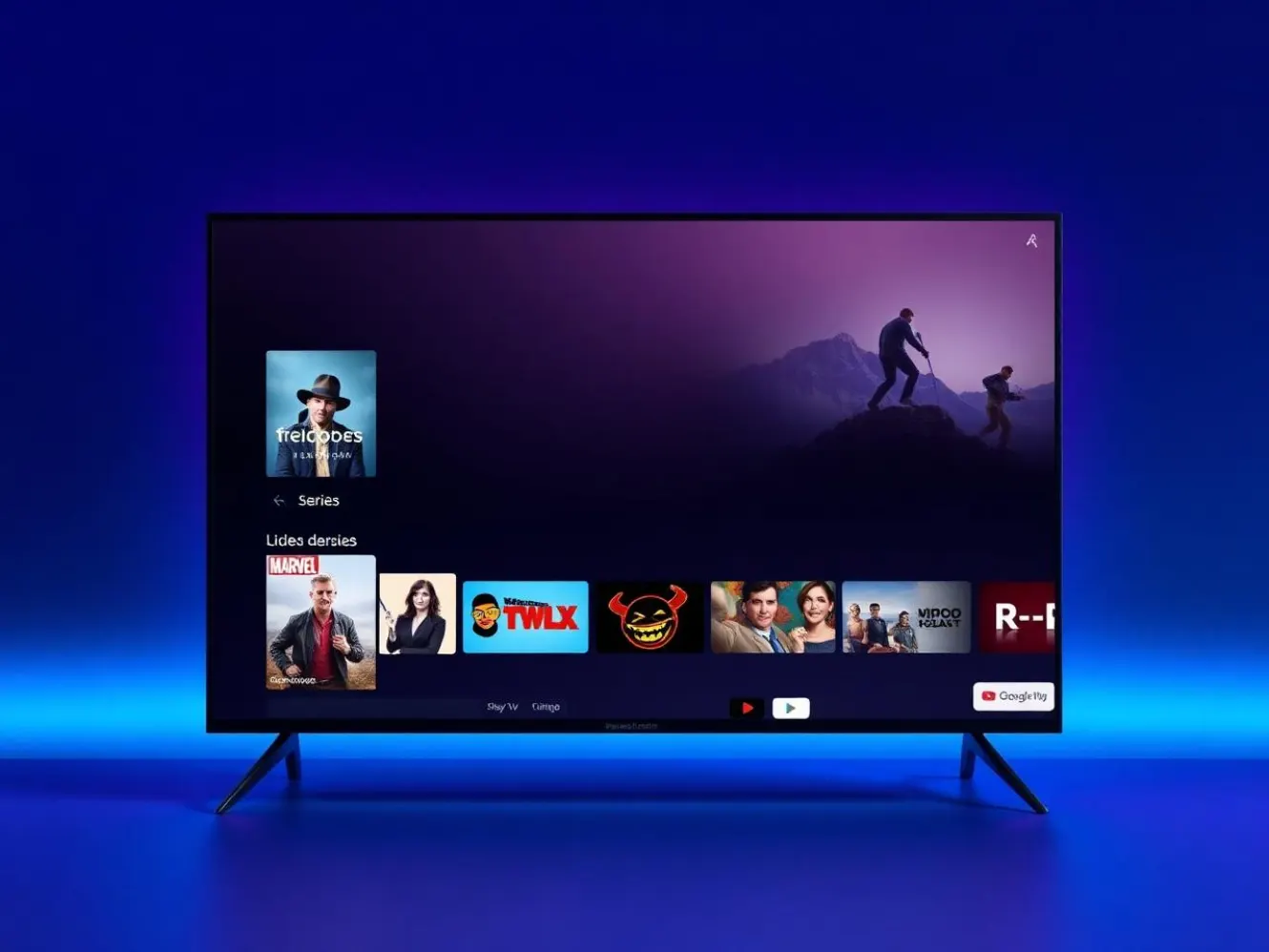 Recarga UNITV Oficial em Smart TV exibindo canais e filmes em 4K